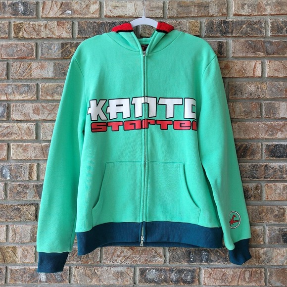 Kanto Starter Pokemon Zip Hoodie Size Small Bulbasaur Green